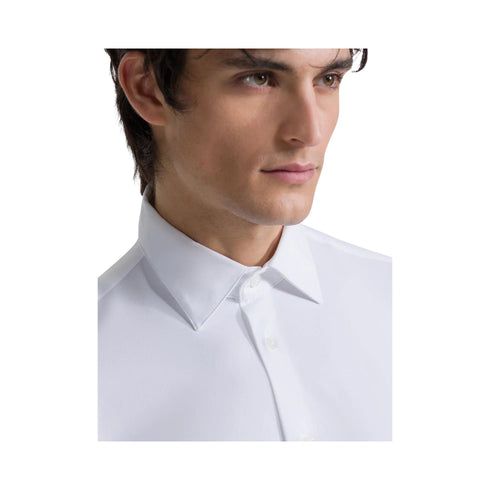 RRD Camicia elegante Camicia Uomo a maniche lunghe monocolore Bianco - Francavilla Moda